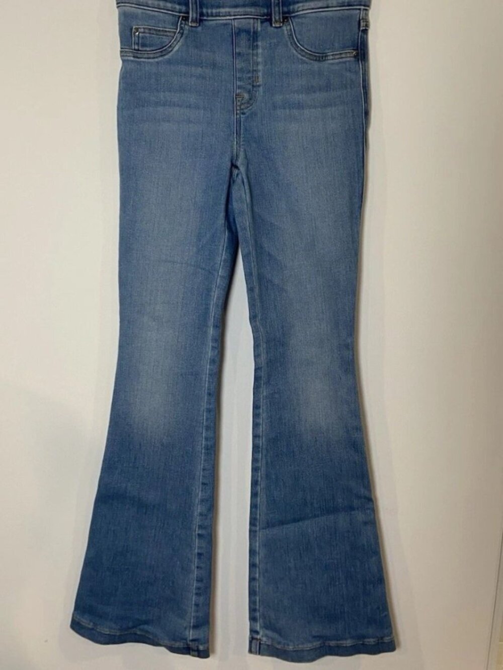 Spanx Everywhere Pull On Flare Jeans Stonewash Blue Size XS